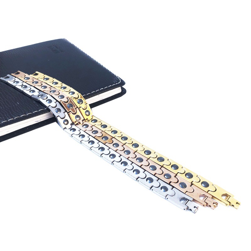 Pulsera japonesa y coreana al por mayor de titanio de acero bala ocre pulsera electroplated multi-color de los hombres pulsera magnética pulsera