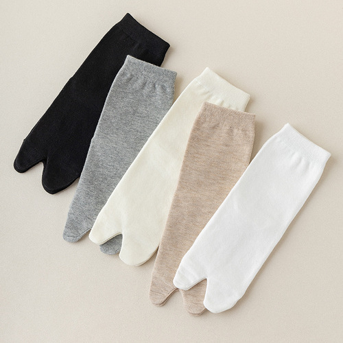 Women's spring and summer two-toed socks, sweat-absorbent cotton socks, Japanese fashion long clogs socks, socks
