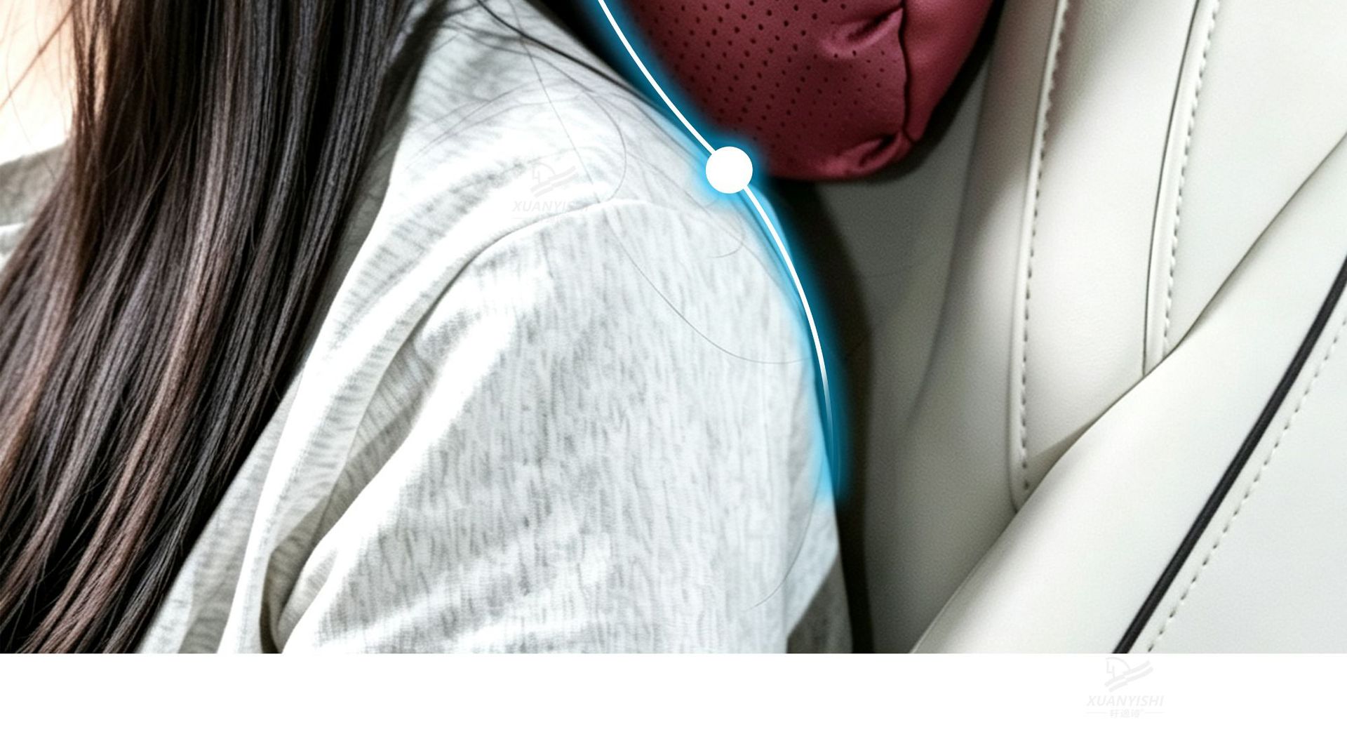 Amazon Car Headrest Premium Anti-Stain Leather Bubble Cotton Car Pillow Breathable Ventilated Car Lumbar Cushion Waist Support