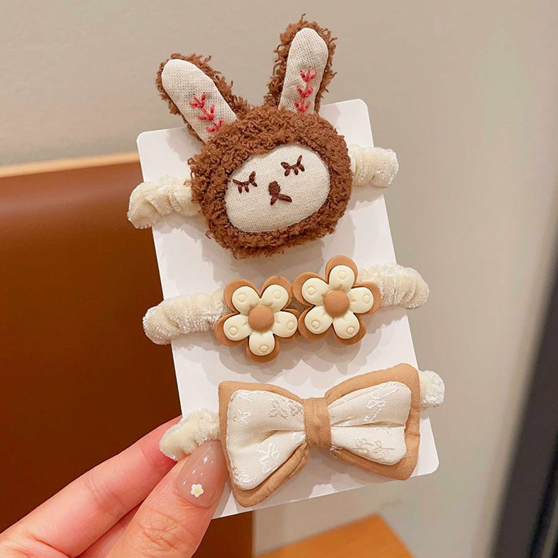 Niños cuerdas de cabello dulces niñas de alto valor facial color café leche de alta elasticidad cuerdas de cabello de cabello de cola de caballo de niña