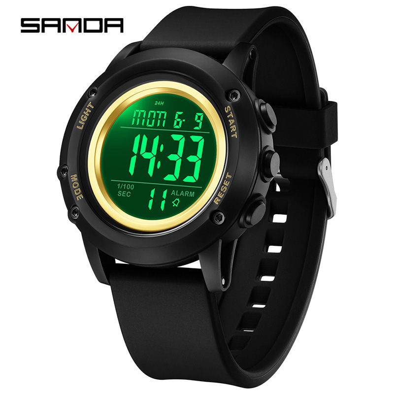 SANDA SANDA reloj electrónico de tendencia deportivo impermeable estudiantes multifunción alarma de luz nocturna cronógrafo 2165