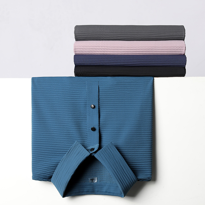 2024 ice silk seamless short sleeve polo shirt men's summer lapel T-shirt quick drying business casual top tide