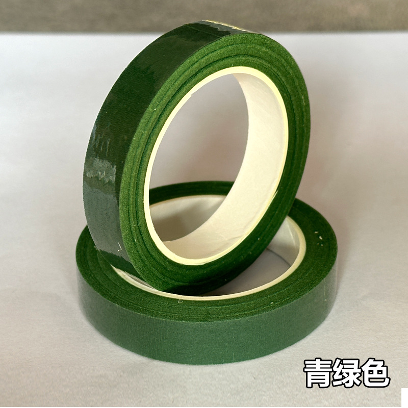 Cintas de flores verdes hechas a mano DIY fábrica de papel adhesivo floral imitación directa horticultura pegamento de tallo de flor envuelto
