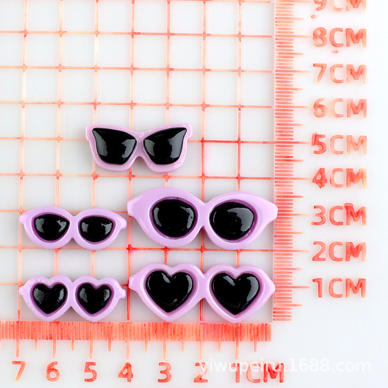 愛メガネDIY円形メガネ樹脂部品クリームゴム携帯ケースdiy頭飾り部品穴靴材料