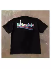 2025 Summer Paris Cola Embroidery Short Sleeve T-Shirt Casual Half Sleeve Base Layer Round Neck T-Shirt Unisex Couple