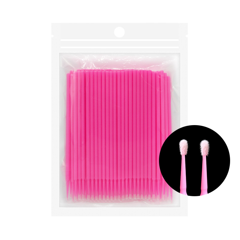 ANNAFRIS Injerto de pestañas limpieza hisopo de algodón desechable cabeza pequeña hisopo de algodón maquillaje de limpieza bolsa multicolor 100 piezas