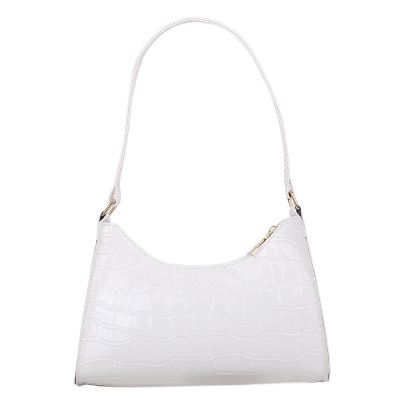 Nuevo estilo coreano patrón de cocodrilo pequeño bolso de las mujeres de moda simple color sólido bolso de las axilas todo-fósforo fresco bolso de las mujeres moda