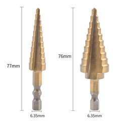 Hexagonal shank 3-13/4-22mm step drill, reamer drill bit, pagoda drill bit, twist drill bit, steel plate hole opener