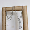 Retro fashionable set, necklace with letters stainless steel, pendant