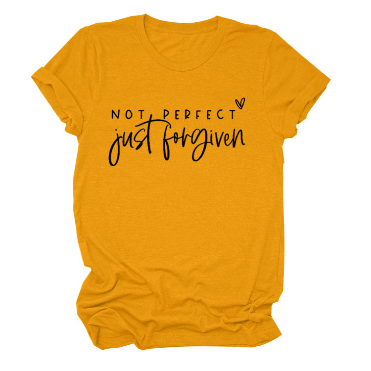 No es perfecto sólo perdonado estación independiente Comercio exterior moda casual carta suelta Camiseta de manga corta Mujer