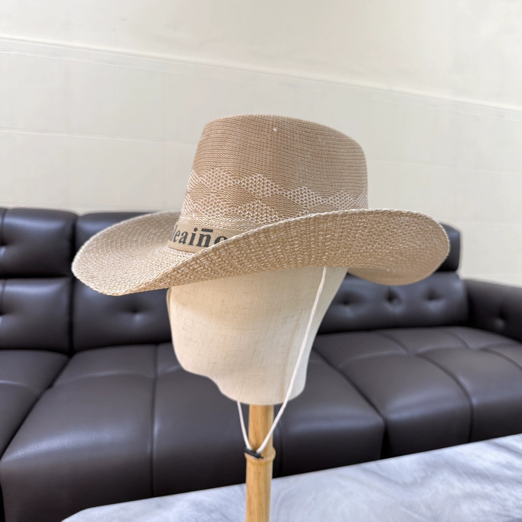 Verano vaquero occidental sombrero de playa sombrero de sol para viajar sombrero de jersey sombrero de punto viento neutro