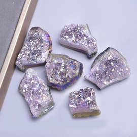 电镀紫水晶簇天然紫晶簇镀紫色水晶簇原石矿物标本桌面摆件批发