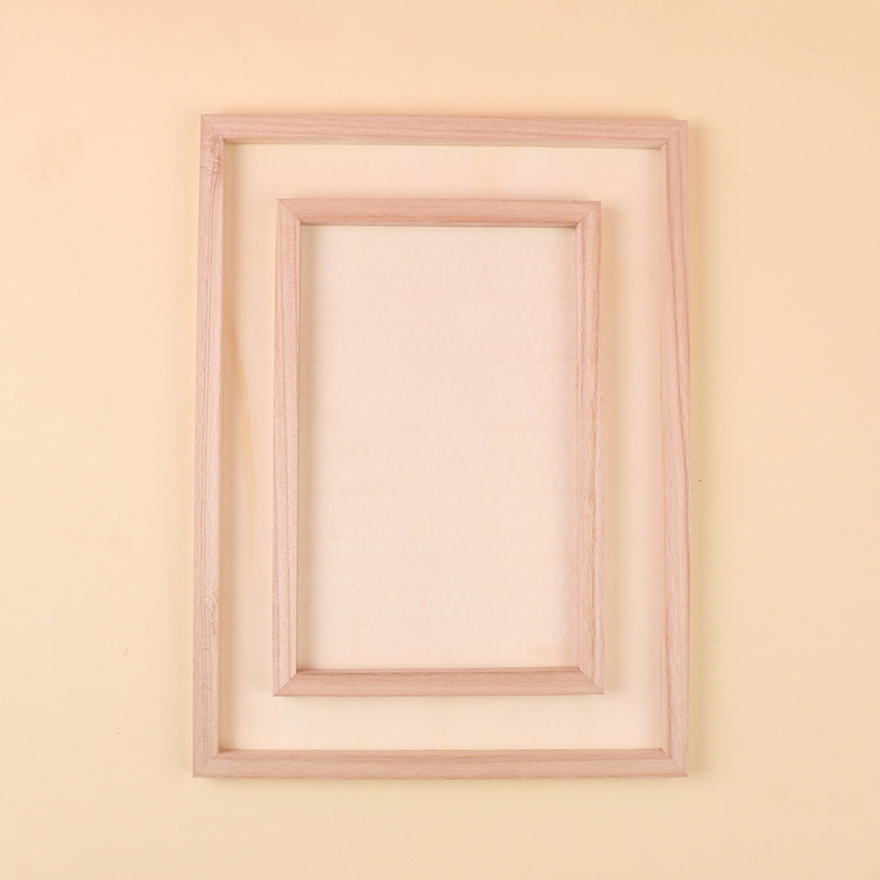 Wooden Picture Frame Clay Kindergarten Colored Clay Picture Frame Creative Internet Celebrity Handmade Self-Adhesive Wooden Three-Dimensional Display Frame Manufacturer