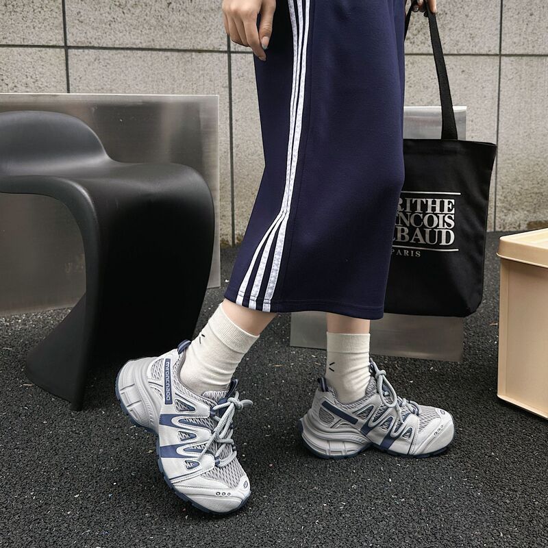 真皮厚底运动鞋女2025秋季新款百搭圆头轻便时尚舒适休闲老爹鞋潮|undefined