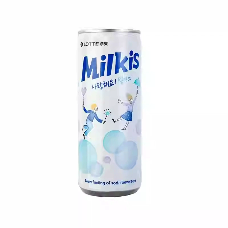 Напиток (Lotte Milkis) 250 мл, газированное молочное газированное напиток с манго, клубникой, виноградом