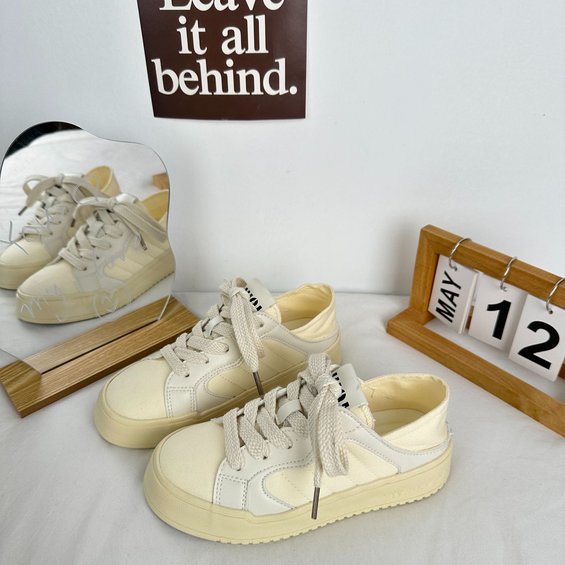 Yuanbo 2024 primavera nuevos estudiantes zapatos de lona de mujer coreana versátil callejera nuevos zapatos de piso plano image 5