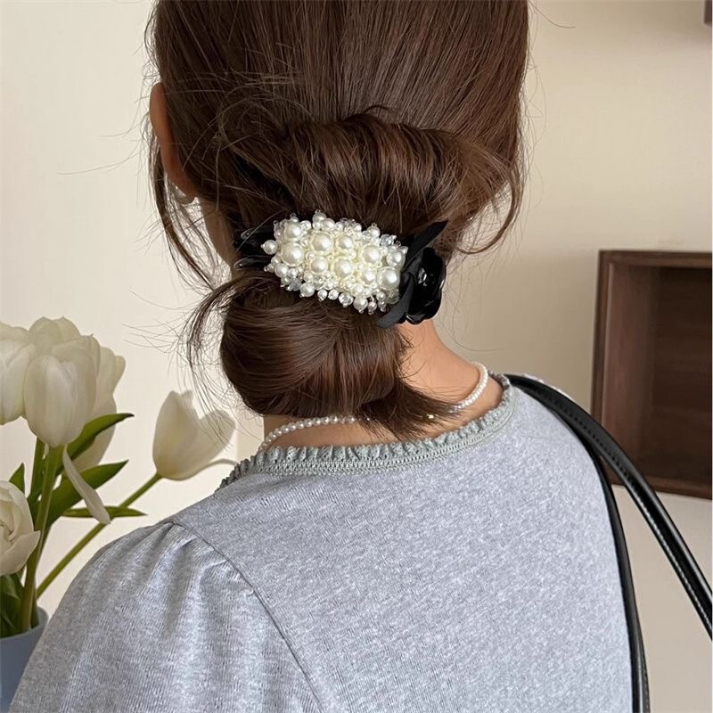 韓国風パールボールヘアクリップ、高級ヘアクリップ、後頭部ヘアアーティファクトクリップ、ヘッドドレス、シャーククリップ|undefined