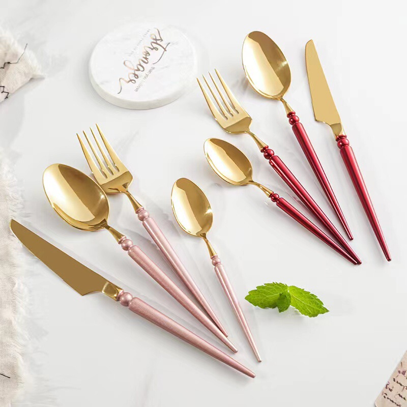 Spanish 304 Stainless Steel Tableware Western Food Knife and Fork Spoon Steak Knife Coffee Spoon Dessert Spoon Multi-purpose