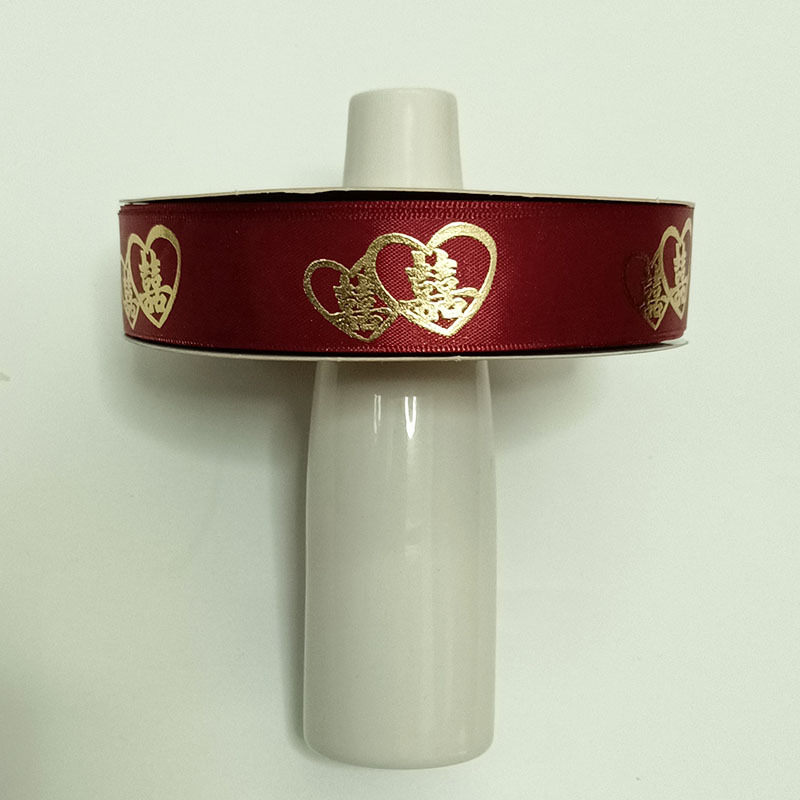 Suministros DE BODA Cinta de oro rojo Embalaje de regalo de mano Xi carácter cinta festiva Cinta Roja al por mayor cinta de encaje