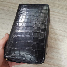 定制鳄鱼纹真皮手账包6孔活页拉链款手账本牛皮材质高端zip手账包