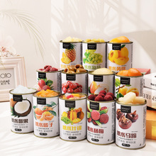 新鲜水果黄桃罐头橘子菠萝草莓杨梅山楂椰果葡萄梨混合装正品整箱