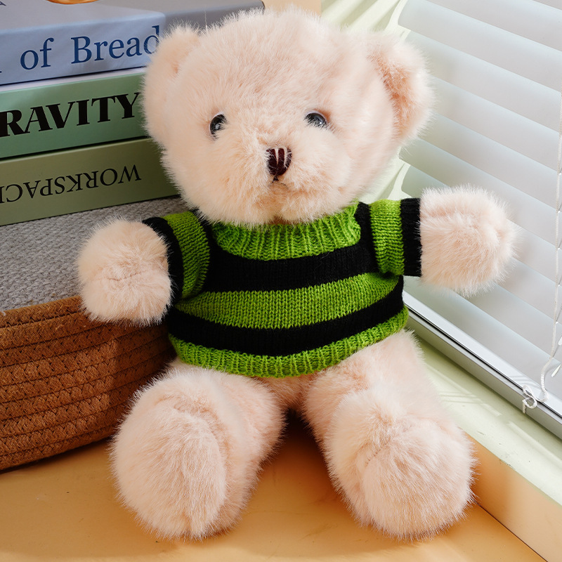 Doble párpado oso de peluche máquina de agarre muñeca visón terciopelo abrazo oso muñeca regalo corporativo juguete de peluche logo