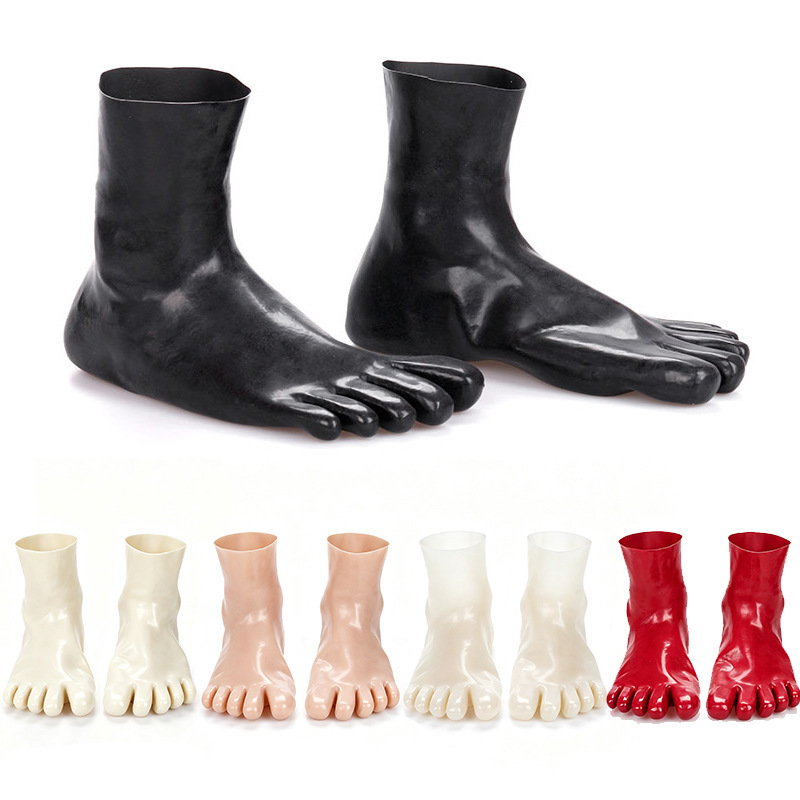 Supply of Natural Latex Foot Covers, Black Short Five-Toe Socks, Adult European and American Style Sexy Foot Socks Wholesale Supply of Natural Latex Foot Covers, Black Short Five-Toe Socks, Adult European and American Style Sexy Foot Socks Wholesale