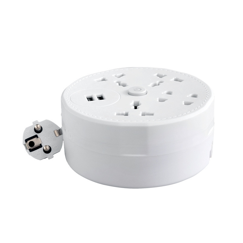 Socket de almacenamiento USB con gancho retráctil socket de bobina giratoria socket de disco redondo