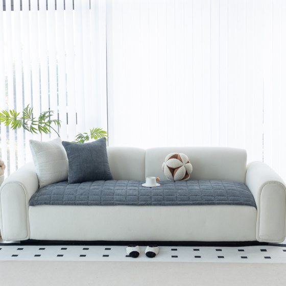 Leather Sofa Cushion Autumn and Winter 2025 New Straight Row One-Piece Seat Cushion Autumn and Winter Thickeneded Plush Sofa Cover Cover Cloth