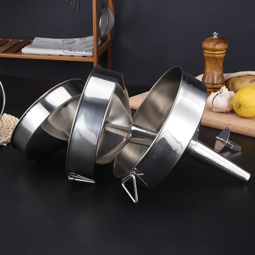 Non-magnetic stainless steel refueling small funnel with filter household small diameter wine leak kitchen oil pourer small oil leak