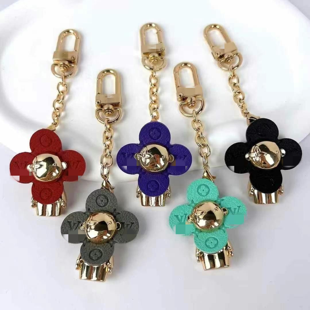 潮牌女包包挂件钥匙扣挂件欧美复古锌合金金属公仔四叶草背包配饰