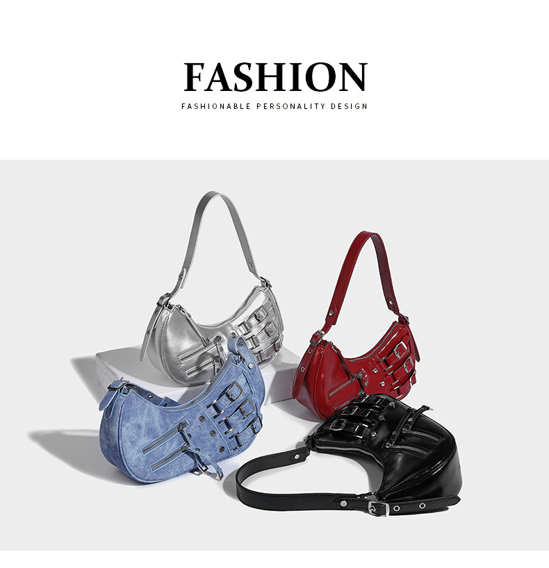 Nišinė tarpvalstybinė retro džinsinio audinio karšta mergina spalvinga 2024 m. nauja moteriška mados universali rankinė pažastų srityje_voghion.com