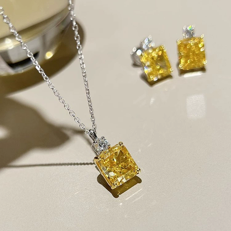 Классическое обручальное кольцо, подвеска, ожерелье, серьги, стиль light luxury