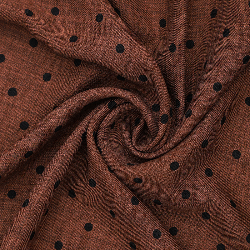 Inventario al por mayor nuevo poliéster completo impresión de dos colores tweed punto de tela camisa vestido tela DIY hecha a mano