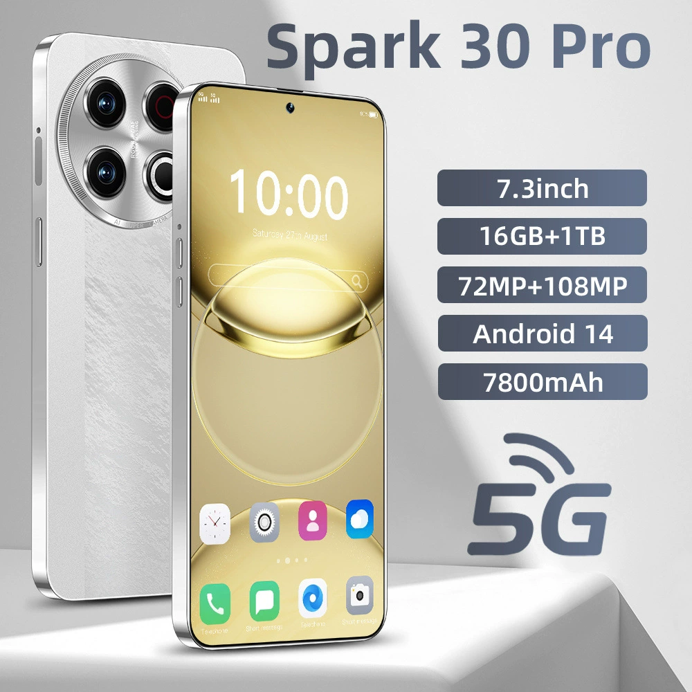 Новый Spark 30 Pro кросс-граничный мобильный телефон 6.6 дюймов с экраном в середине отверстия 2+16ГБ внешний торговый смартфон temu