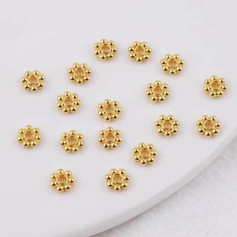 Alloy 5Mm/6Mm Snowflake Spacer Beads DIY Hairpin Hair Accessory Step Shake Material Jewelry Accessories Chinese Style Jewelry