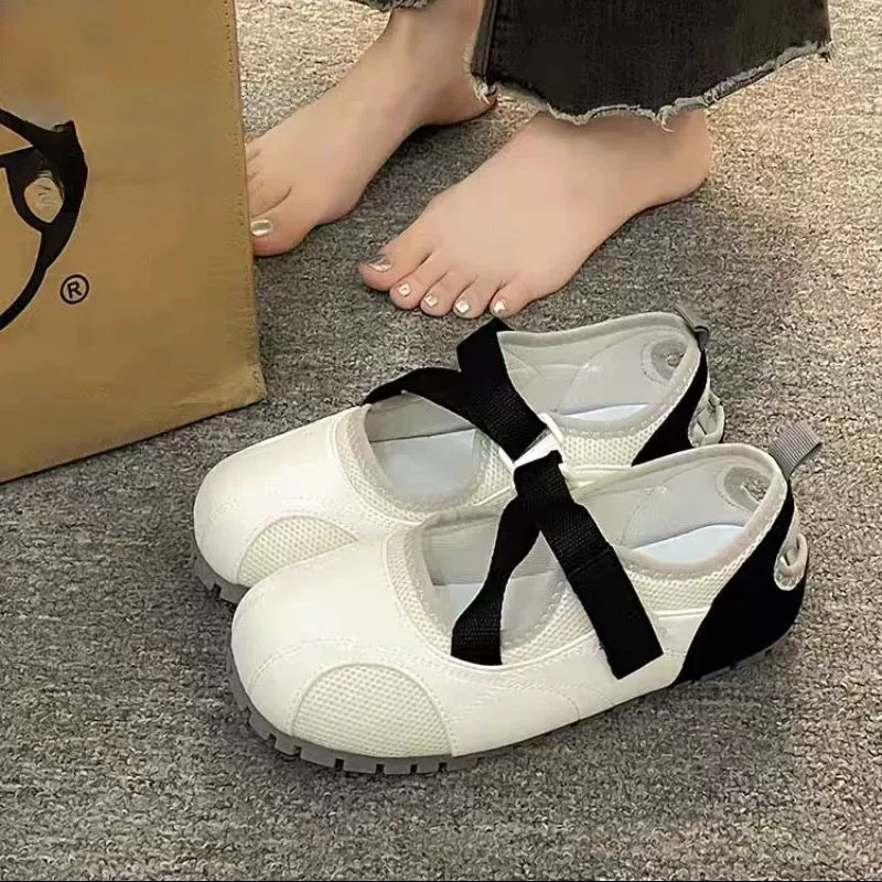 Нишевые уродливые липучки Мэри Джейн туфли новые летние ретро плоские дышащие туфли одиночные туфли женские дышащие маленькие