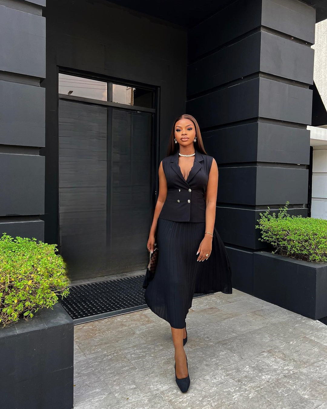 Women's Gender Business Women's Formal Solid Color Polyester Button Skirt Co-ord Set Skirt Sets