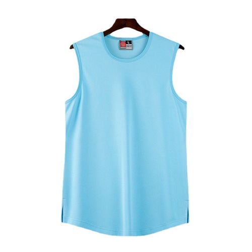  New Summer Round Neck Men's Vest Breathable Sports Fitness Loose Sleeveless New Versatile Bottoming Undershirt