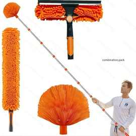 跨境热销二合一窗户清洁刮刀 擦玻璃神器保洁专用双面高层玻璃擦