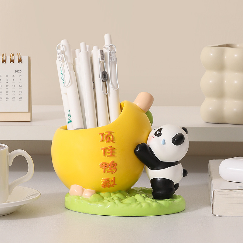 Resist the Pressure of Life Panda Cultural and Creative Pen Holder Ornaments Office Desktop Decorations Inspirational Birthday Gifts Resist the Pressure of Life Panda Cultural and Creative Pen Holder Ornaments Office Desktop Decorations Inspirational Birthday Gifts
