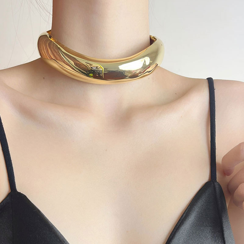 Copper Gold Plated IG Style Simple Style Solid Color Choker display picture 3