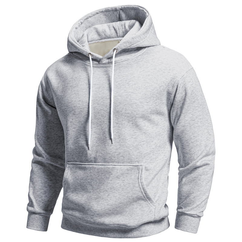 Autumn and Winter Men's Sweatshirt 320g Cotton Fleece-Lined Thickeneded European and American Casual Young and Middle-Aged Trendyy Sports Sweatshirt Men's Hoodie