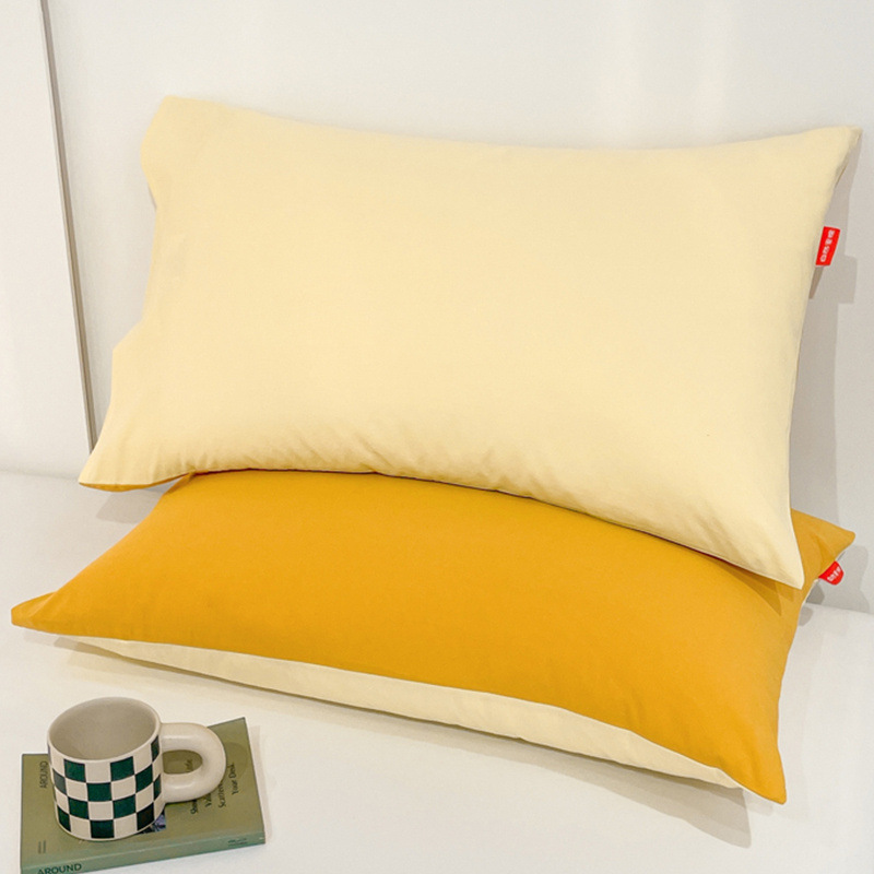 Funda de almohada de color sólido Funda de almohada de algodón puro 48cmx74cm Un par de Funda interior de núcleo de almohada individual 40x60 para el hogar
