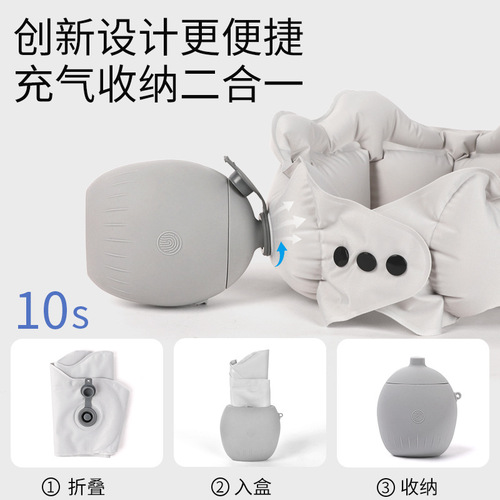 New travel inflatable U-shaped pillow portable ice silk neck pillow travel pillow high-speed train airplane sleeping blow-up neck cushion