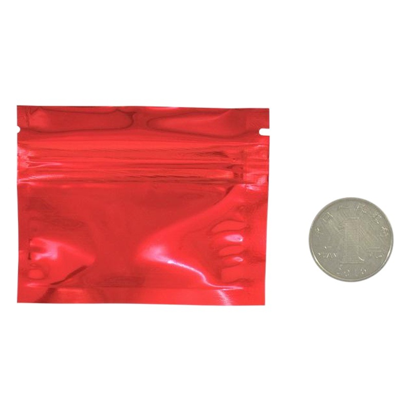 Bolsa ziplock de papel de aluminio de color brillante de doble cara bolsa de muestra aluminizada bolsa de embalaje de alimentos cosméticos en polvo