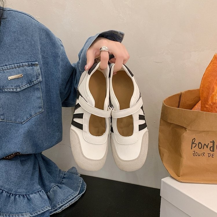 Zapatos de entrenamiento retrógrados de línea de mujer 2026 verano nuevo nicho de diseño Velcro moda versátil zapatos marizhen