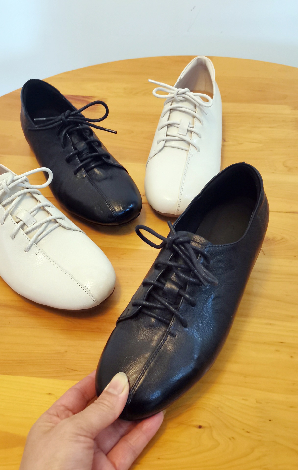 Giày lười nữ da cừu buộc dây mũi vuông phong cách loafer — đen chi tiết 3