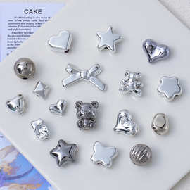 韩版简约亚克力爱心小熊串珠散珠 diy手工材料手链项链饰品配件