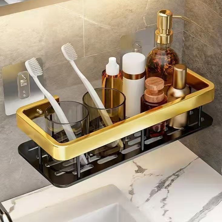 Estante de baño de pared sin perforar, organizador de lavabo o ducha, resistente y moderno